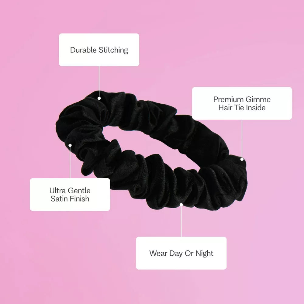 GIMME Sweet Dreams Satin Scrunchies for Fine Hair - Black, 6 count-843370083736-LR-361489-3-LR eShop