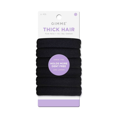 GIMME Thick Hair Firm Hold + All Day Comfort Hair Bands - Black, 6 count-843370070200-LR-361061-1-LR eShop