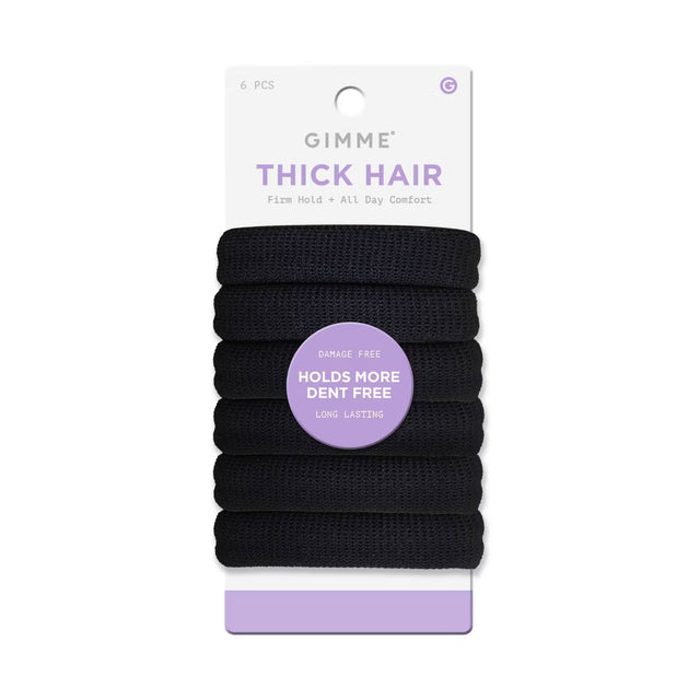 GIMME Thick Hair Firm Hold + All Day Comfort Hair Bands - Black, 6 count-843370070200-LR-361061-1-LR eShop