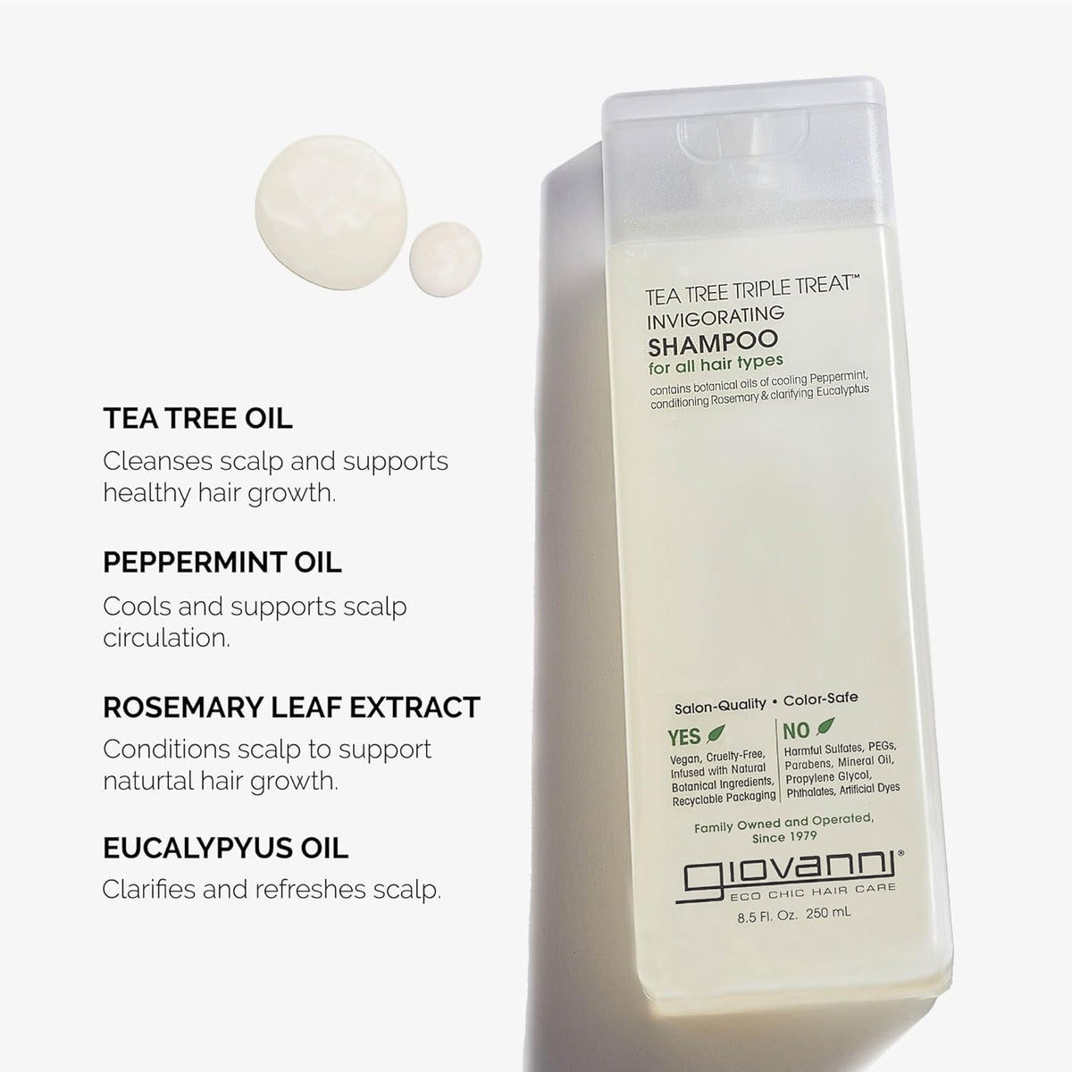 Giovanni Tea Tree Triple Treat Invigorating Shampoo - Eucalyptus & Rosemary, 2 oz-716237180407-LR-351323-3-LR eShop
