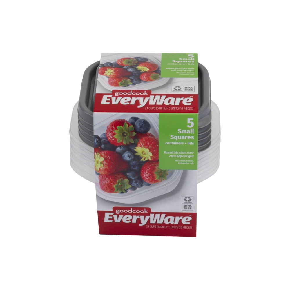 Good Cook EveryWare Small Square Tupperware - 5 pack-076753108478-LR-345107-1-LR eShop
