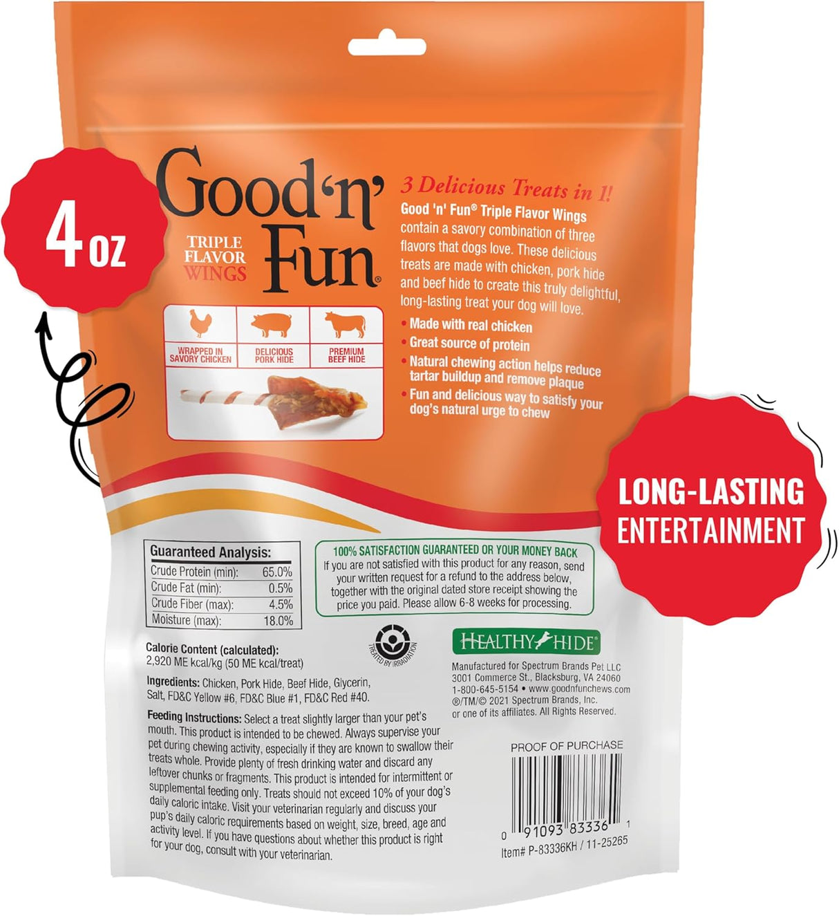 Good 'n' Fun Gourmet Triple Flavor Wings Dog Treats, 4 oz-091093833361-LR-275348-2-LR eShop