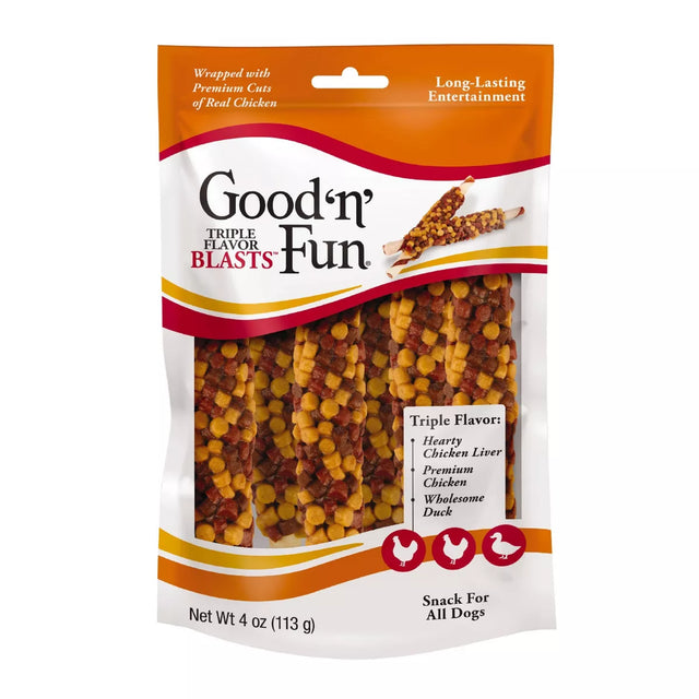 Good 'n' Fun Triple Flavor Blast with Chicken, Duck and Liver Rawhide Dog Treats-091093946245-LR-357337-1-LR eShop