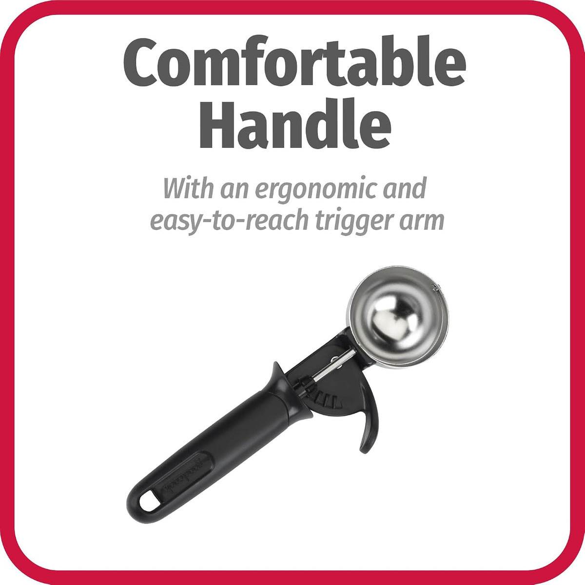 goodcook Deluxe Ice Cream Scoop with Comfortable Grip - Black, 2 oz-076753166607-LR-225659-7-LR eShop