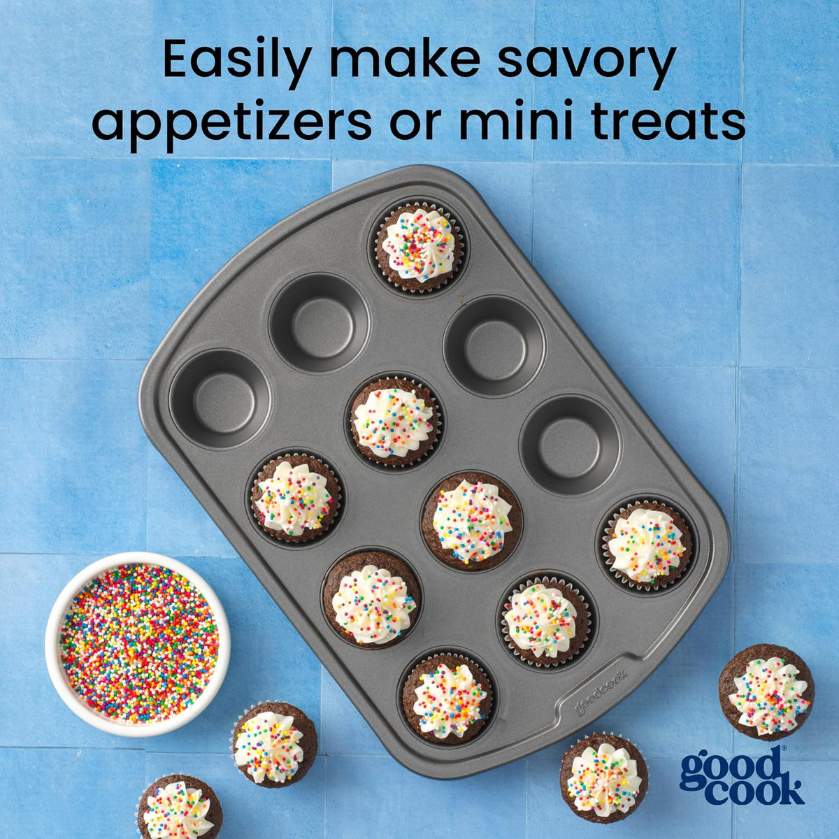 goodcook Everyday Mini Muffin Pan, 12-Cup-076753040327-LR-222099-6-LR eShop