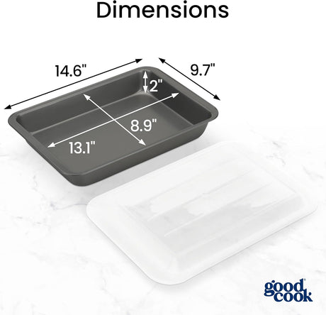 goodcook Everyday Nonstick Steel Oblong Pan with Lid, 9" X 13"-076753040099-LR-222020-2-LR eShop