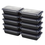 GoodCook Meal Prep 1 Compartment Rectangle Black Containers + Lids - 10 count-076753107839-LR-334570-2-LR eShop