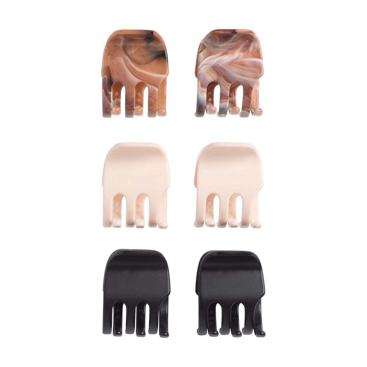 Goody Classic Medium Half-Claw Hair Clips - Assorted Neutrals, 6 count-041457123096-LR-132342-2-LR eShop