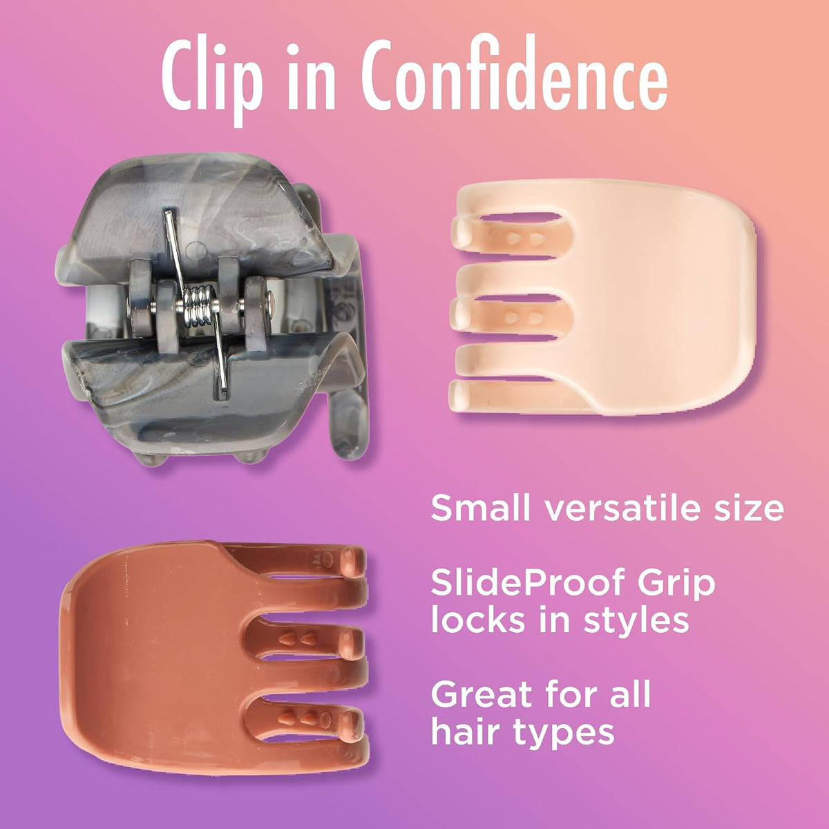 Goody Classic Medium Half-Claw Hair Clips - Assorted Neutrals, 6 count-041457123096-LR-132342-8-LR eShop