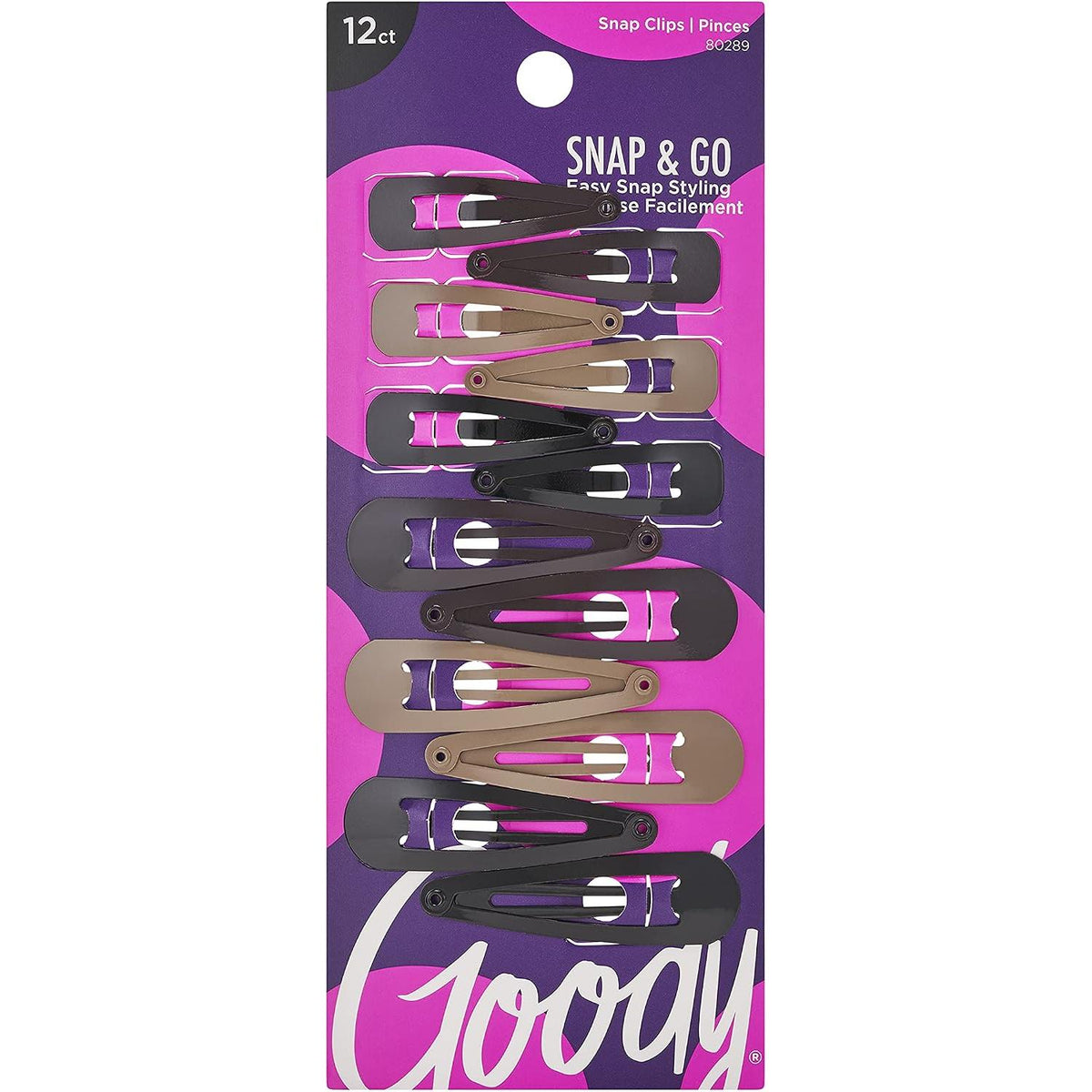 Goody Classics Contour Hair Snap Clips - Assorted Neutrals and Sizes, 12 count-041457802892-LR-132349-1-LR eShop