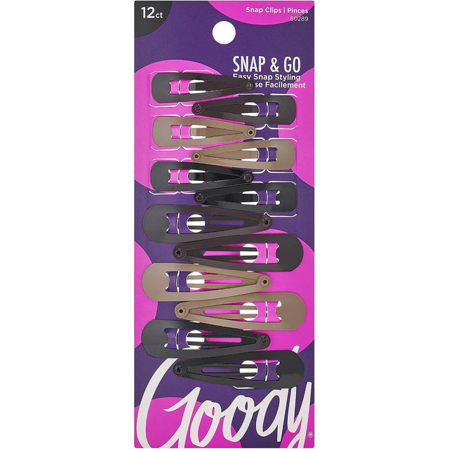 Goody Classics Contour Hair Snap Clips - Assorted Neutrals and Sizes, 12 count-041457802892-LR-132349-1-LR eShop