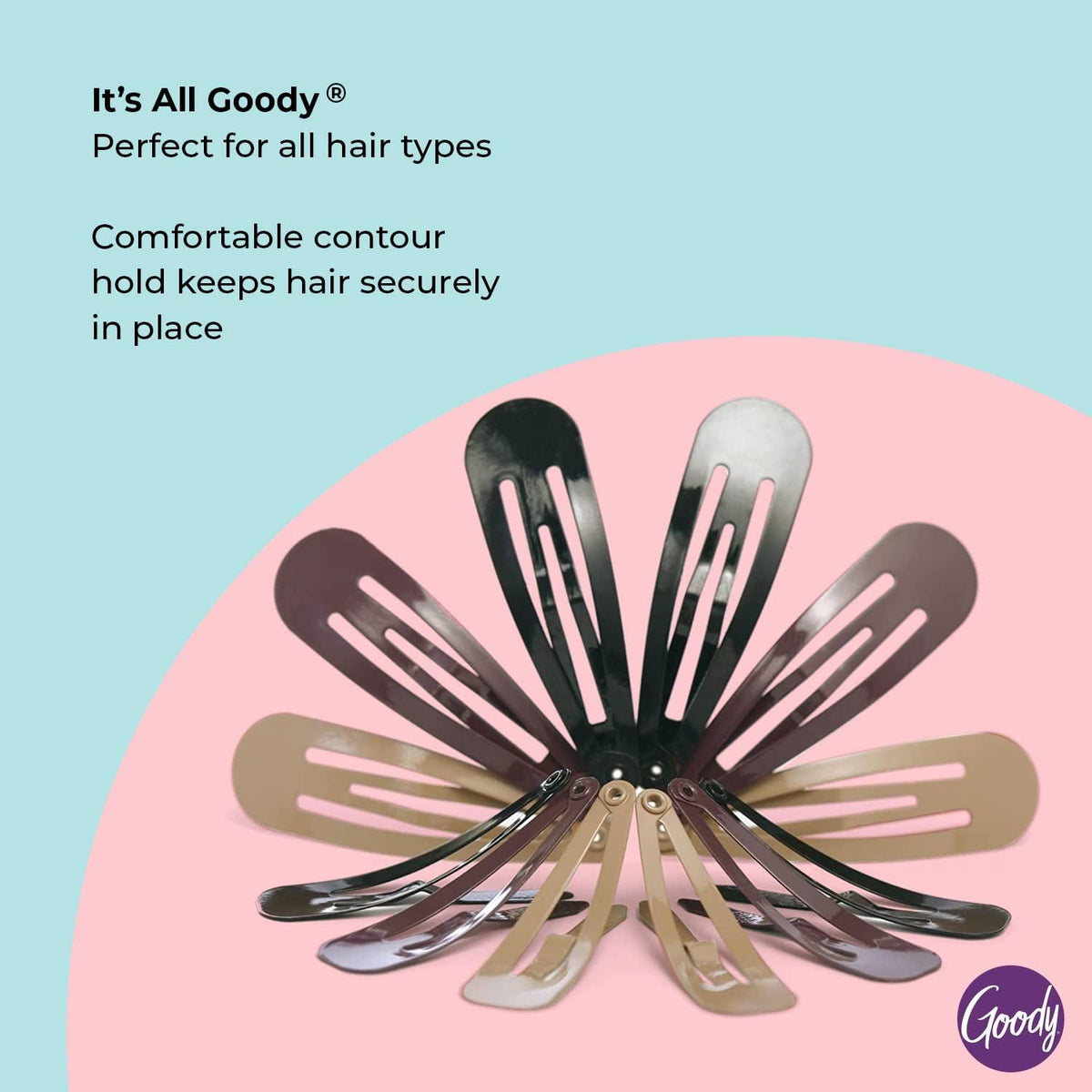 Goody Classics Contour Hair Snap Clips - Assorted Neutrals and Sizes, 12 count-041457802892-LR-132349-4-LR eShop