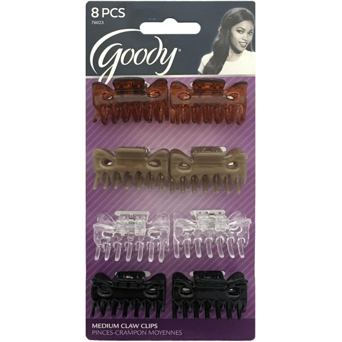 Goody Classics Medium Claw Clips - Assorted Colors, 8 count-041457760239-LR-103320-1-LR eShop