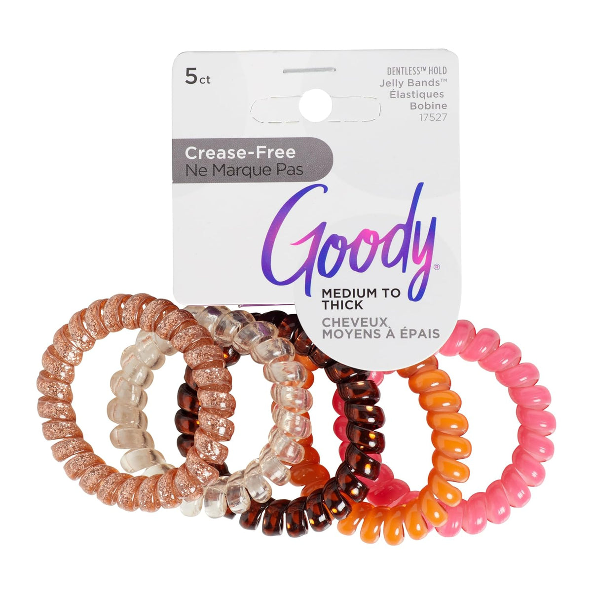 Goody Dentless Spiral Hair Ties - Warm Tones, 5 count-041457175279-LR-335526-1-LR eShop