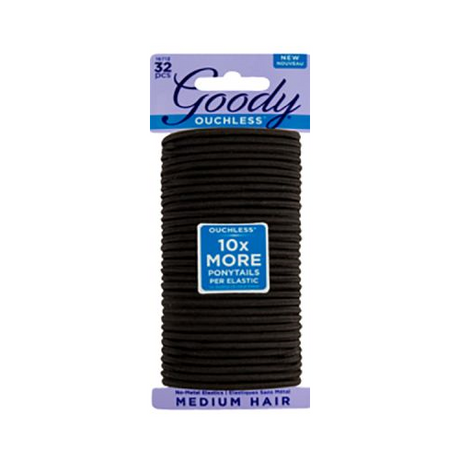 Goody Ouchless 4 mm Black Women's Braided Elastics for Medium Hair, 32 CT-041457167120-LR-330986-1-LR eShop