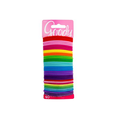 Goody Ouchless Assorted Color Elastic Fabric Hair Tie Polytail Holder, 40 CT-041457070659-LR-335522-1-LR eShop