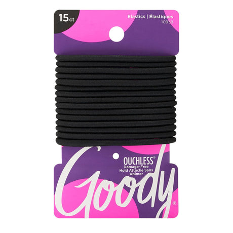 Goody Ouchless Elastic Hair Ties - Black, 15 count-041457109380-LR-286790-1-LR eShop