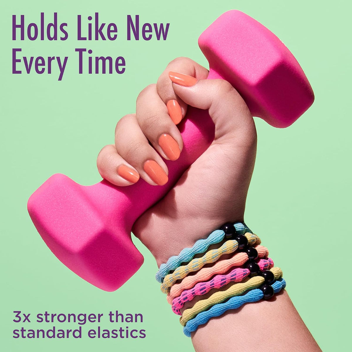 Goody Ouchless Fine Hair Forever Elastic Hair Ties - Assorted Neons, 10 Count-041457169988-LR-339698-2-LR eShop