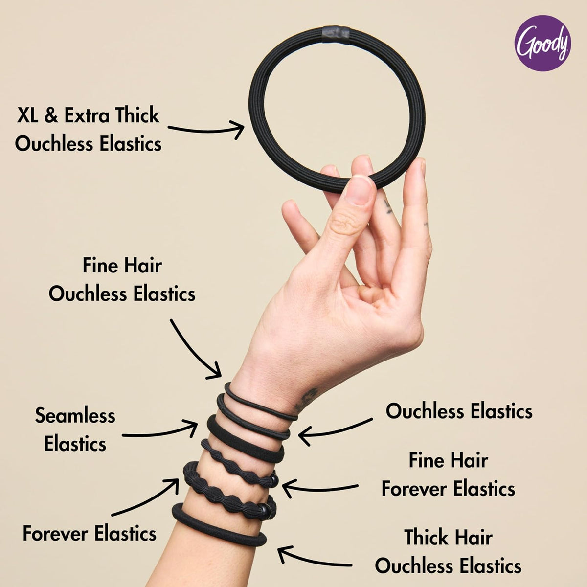 Goody Ouchless Fine Hair Forever Elastic Hair Ties - Assorted Neons, 10 Count-041457169988-LR-339698-7-LR eShop