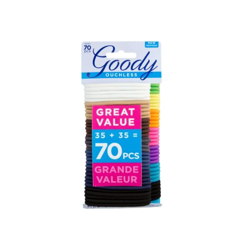 Goody Ouchless No Metal Gentle Elastics, Assorted Colors, 70 Ct-041457167311-LR-330997-1-LR eShop