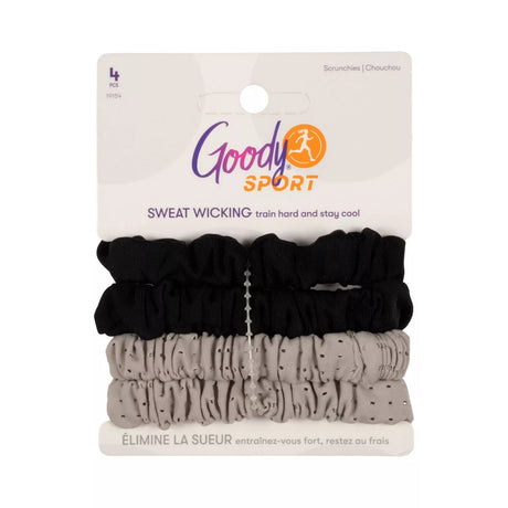 Goody Sport Thin Scrunchie - Black and Gray, 4 count-041457191545-LR-359915-1-LR eShop