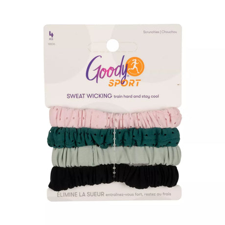 Goody Sport Thin Scrunchie - Greens, Pink and Black, 4 count-041457188361-LR-359912-1-LR eShop