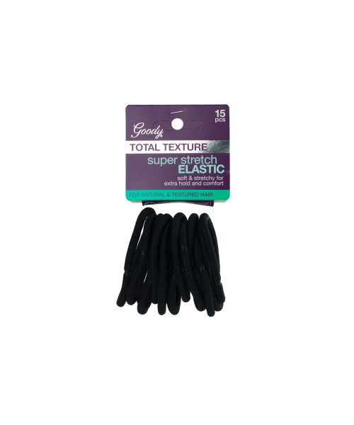 Goody Total Texture Super Stretch Hair Elastics - Black, 15 count-041457178584-LR-359904-1-LR eShop