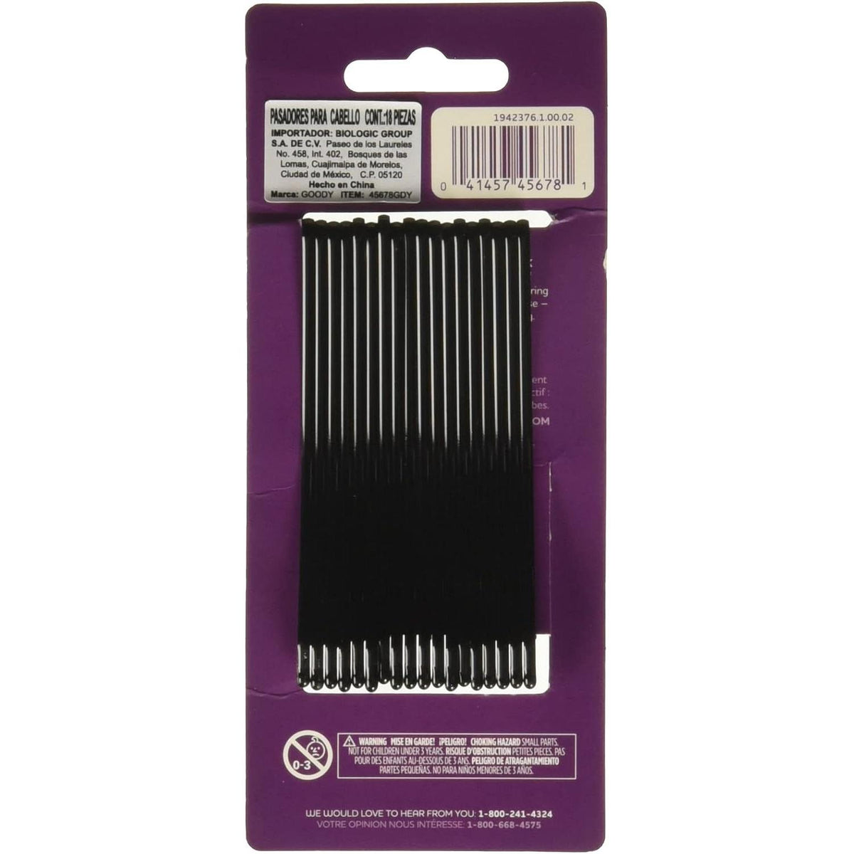 Goody X-Large Mosaic Curved Bobby Pins - Black, 18 count-041457456781-LR-286822-2-LR eShop