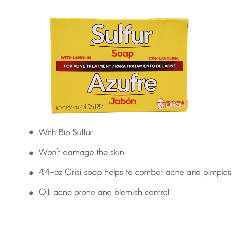 Grisi Bio Sulfur Soap for Acne Treatment, 4.4 oz-037836084225-LR-318083-4-LR eShop