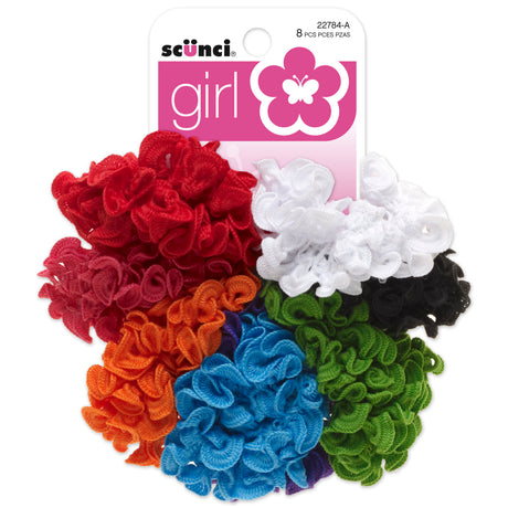 Scünci Girl Ruffle Polytailers, 8 CT