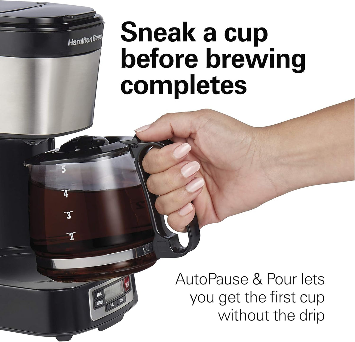 Hamilton Beach Mini Electric Drip Coffee Maker - Black, 5 cups-040094461110-LR-346256-12-LR eShop