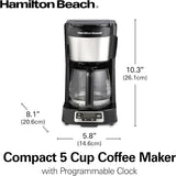 Hamilton Beach Mini Electric Drip Coffee Maker - Black, 5 cups-040094461110-LR-346256-13-LR eShop