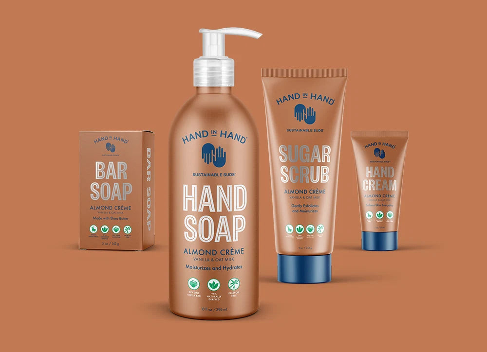 HAND IN HAND Liquid Hand Soap - Almond Creme, 10 oz-810058840608-LR-358244-3-LR eShop