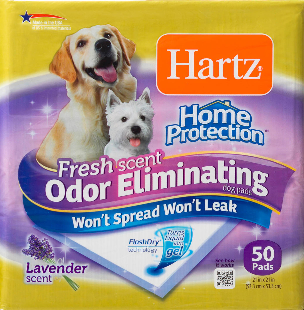 Hartz Home Protection Lavender Scent Odor Eliminating Gel Dog Pads, 50 Count-032700148386-LR-291259-1-LR eShop