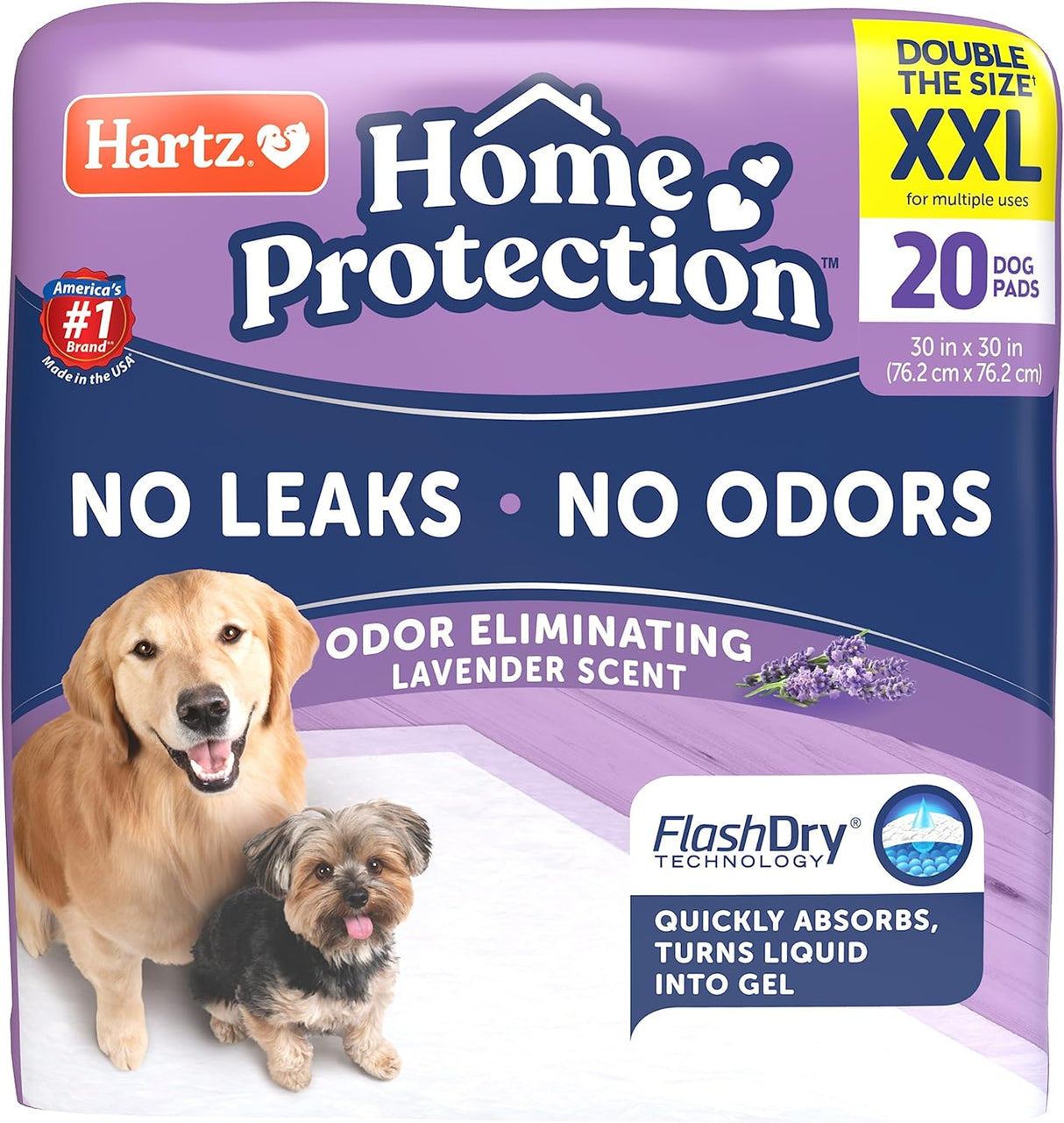 Hartz Home Protection Lavender Scent Odor Eliminating Gel Dog Pads - XXL, 20 Count-032700154790-LR-342268-1-LR eShop