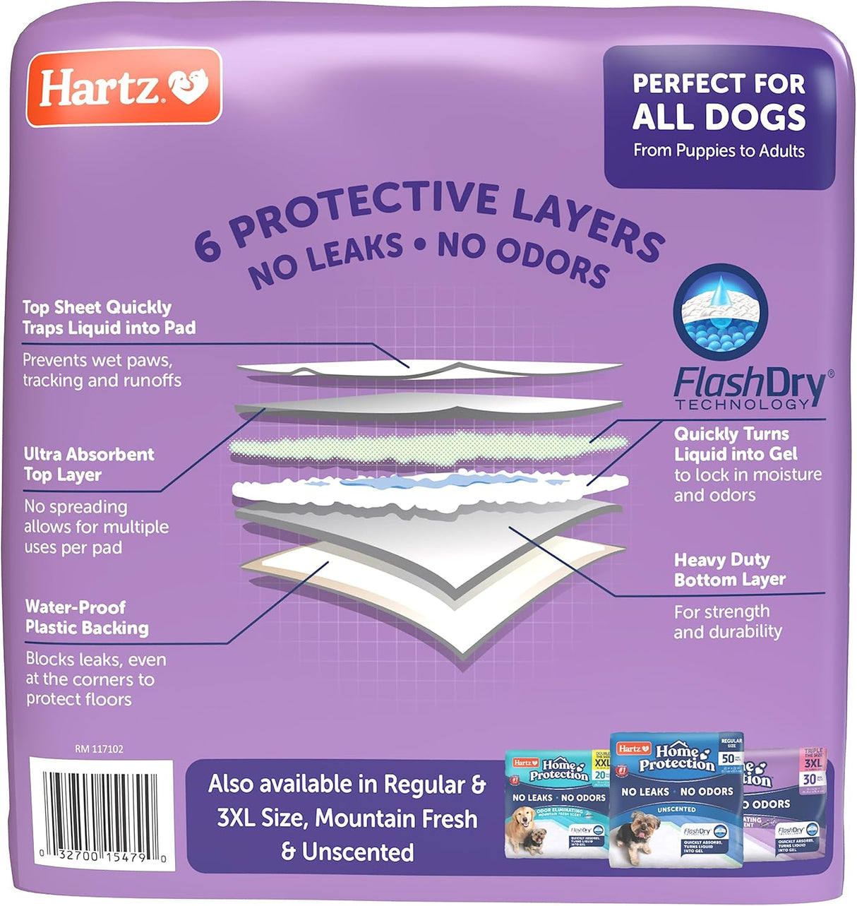 Hartz Home Protection Lavender Scent Odor Eliminating Gel Dog Pads - XXL, 20 Count-032700154790-LR-342268-8-LR eShop