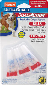 Hartz UltraGuard Dual Action Topical Flea & Tick Treatment for Dogs and Puppies - 15-30 lbs, 3 Monthly Treatments-032700156497-LR-316677-1-LR eShop