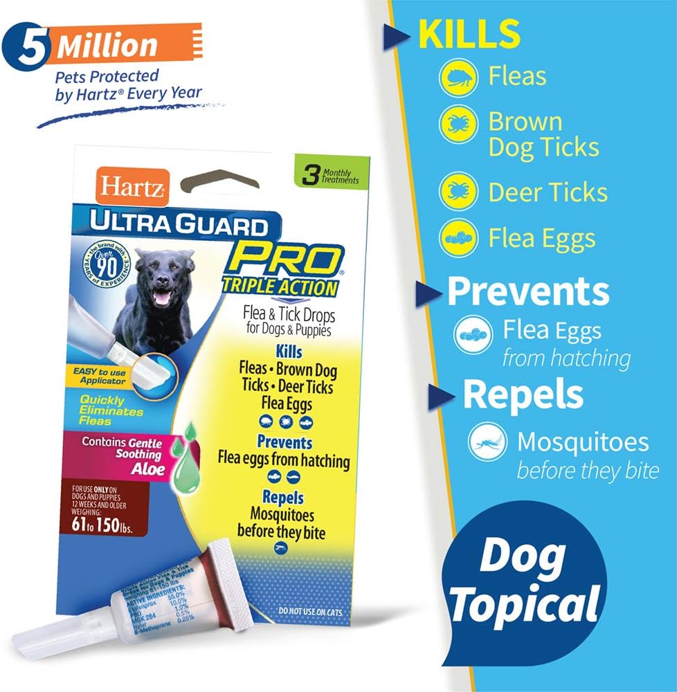 Hartz UltraGuard Pro Topical Flea & Tick Prevention for Dogs and Puppies - 61-150 lbs, 3 Monthly Treatments-032700108786-LR-189868-4-LR eShop