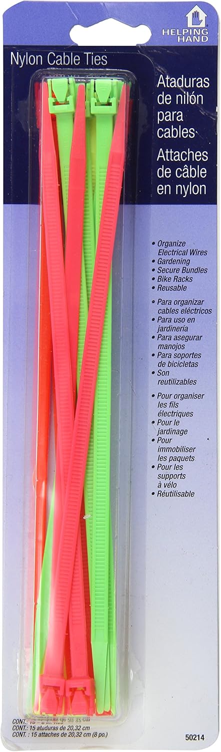 Helping Hand Quick Release 8" Cable Ties, 15 count-070792502143-LR-357307-1-LR eShop