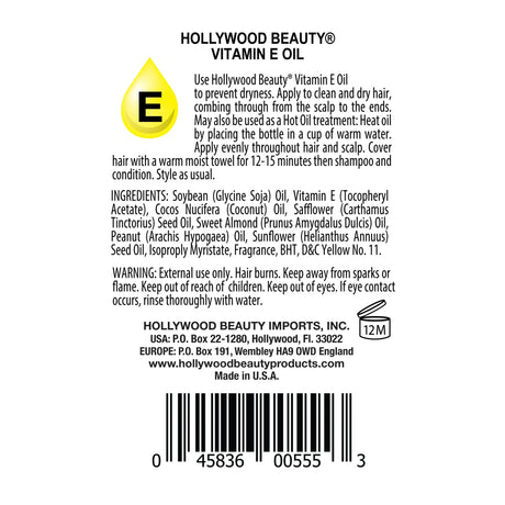 Hollywood Beauty Vitamin E Oil Hair & Skin Treatment, 2 oz-045836005553-LR-339878-2-LR eShop