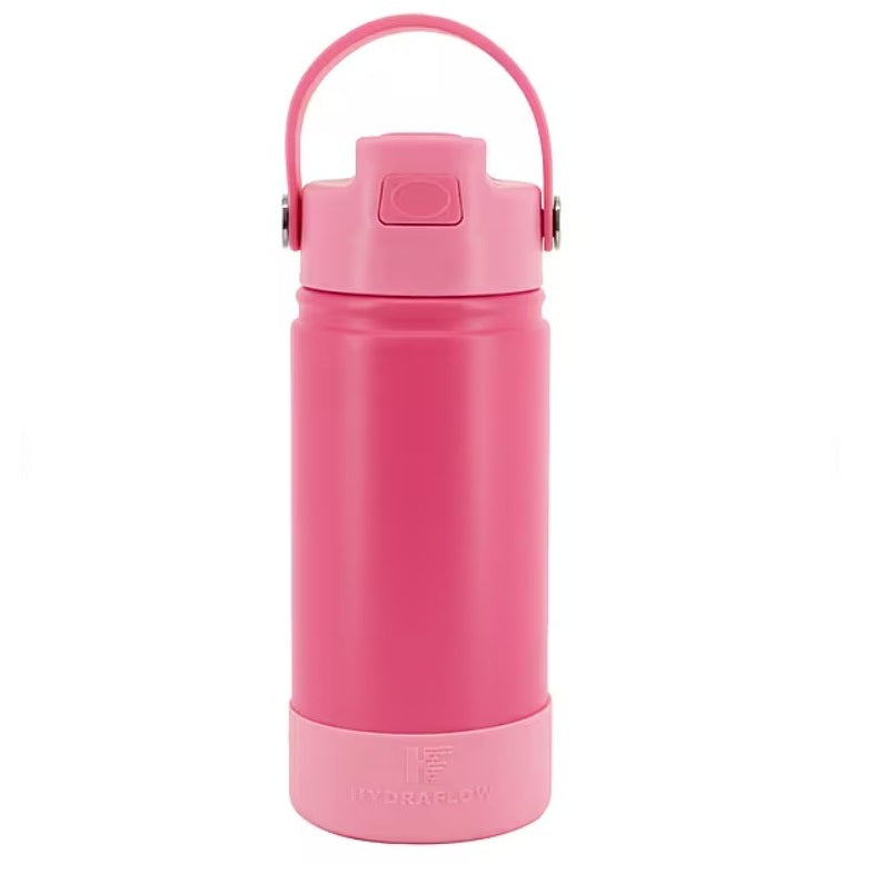 HYDRAFLOW Hybrid Kids Water Bottle with Flip Straw Lid and Boot - Bubblegum Bliss, 14 oz-197549315389-LR-356240-1-LR eShop