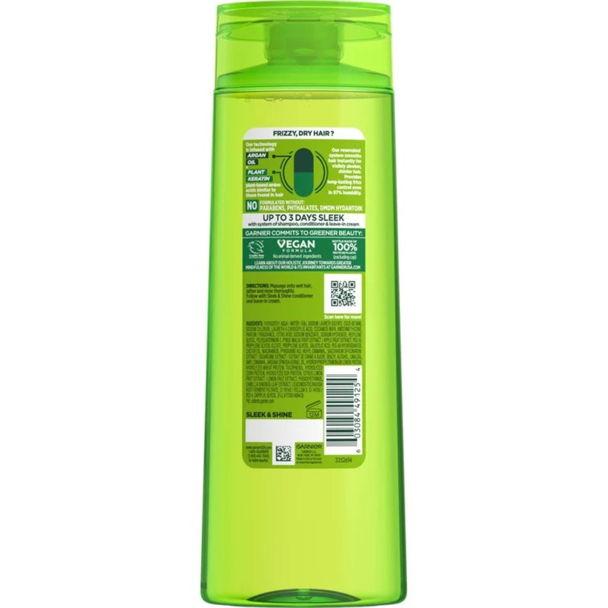 Garnier Fructis Sleek & Shine Shampoo, Frizzy, Dry, Unmanageable Hair, 12.5 fl. oz.