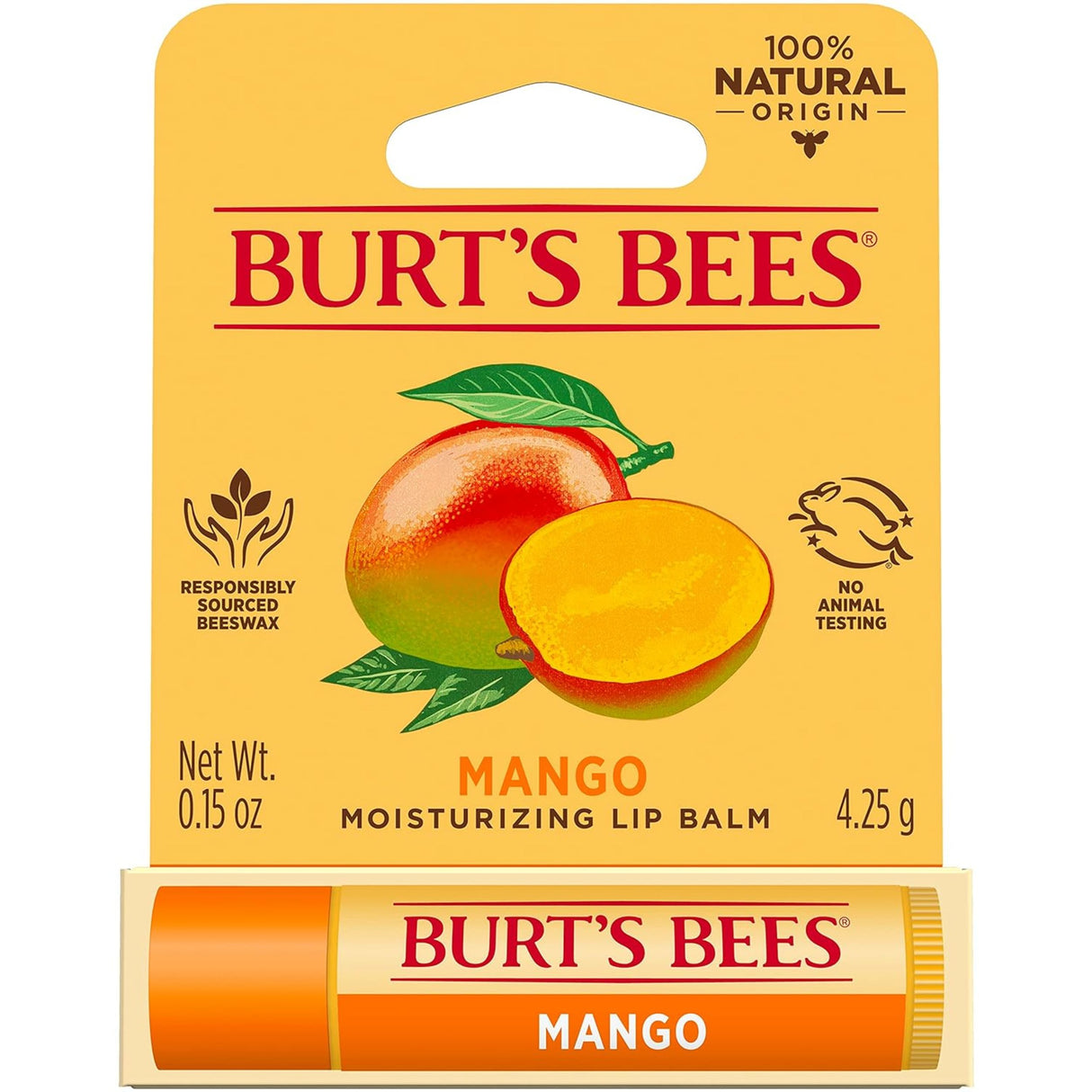 Burt's Bees Lip Balm Moisturizing, Mango Butter, 0.15oz