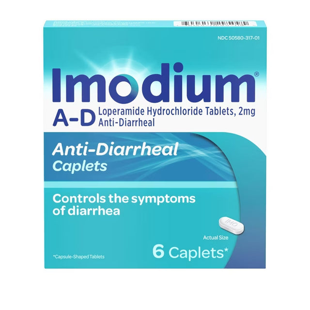 Imodium A-D Loperamide Hydrochloride Diarrhea Relief Caplets, 6 count-300450295095-LR-358671-1-LR eShop