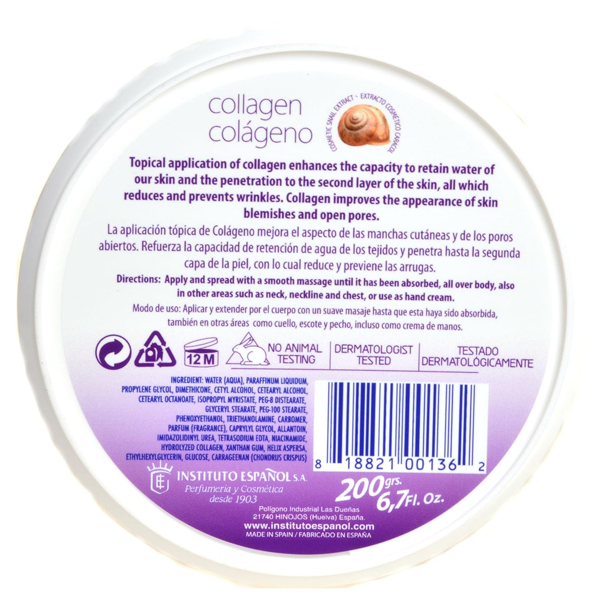 Instituto Espanol Avena Collagen Regeneration Cream, 6.8 oz-818821001362-LR-355672-2-LR eShop