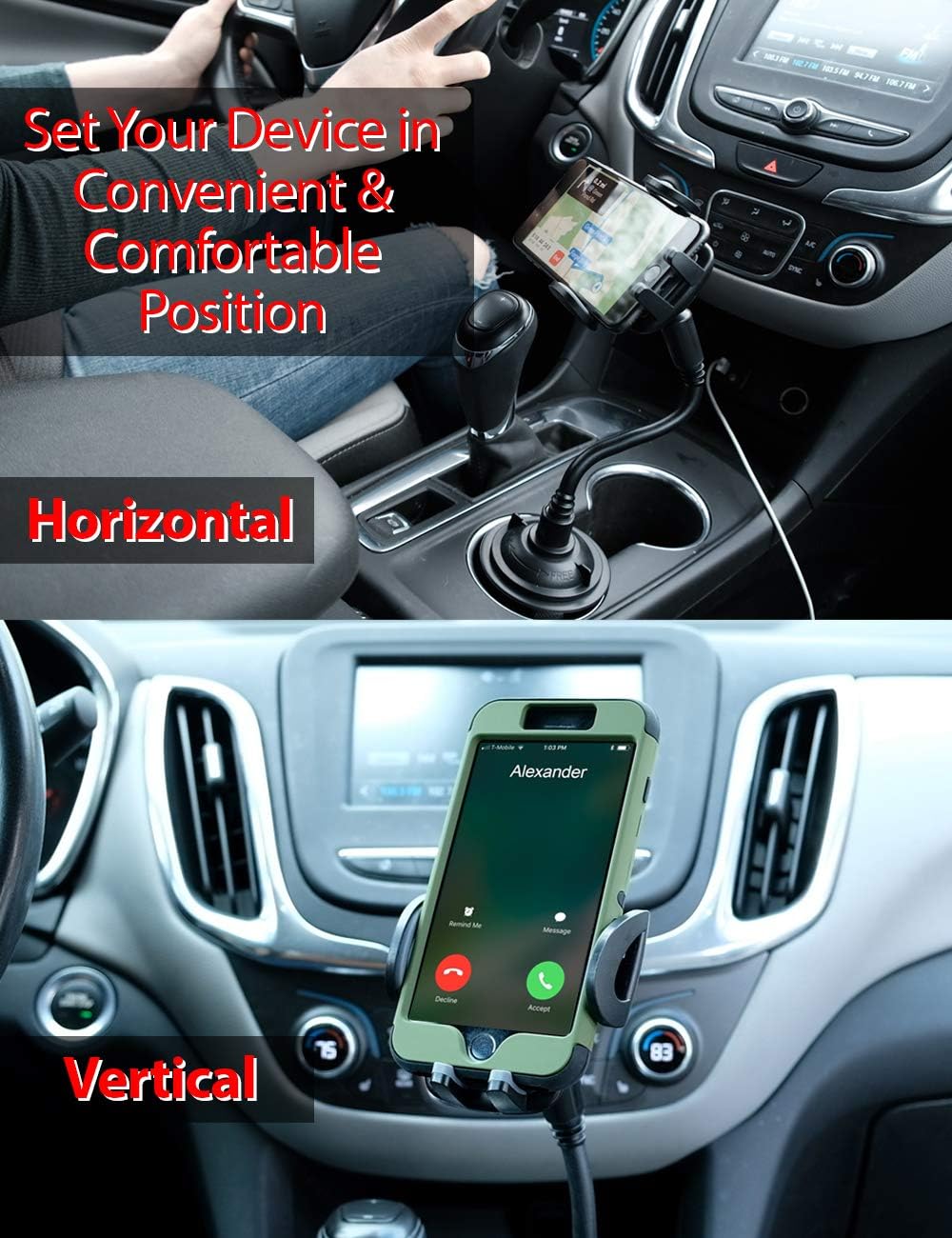 InvenTel Universal Cup Holder Phone Mount - Black-857401007721-LR-340937-3-LR eShop