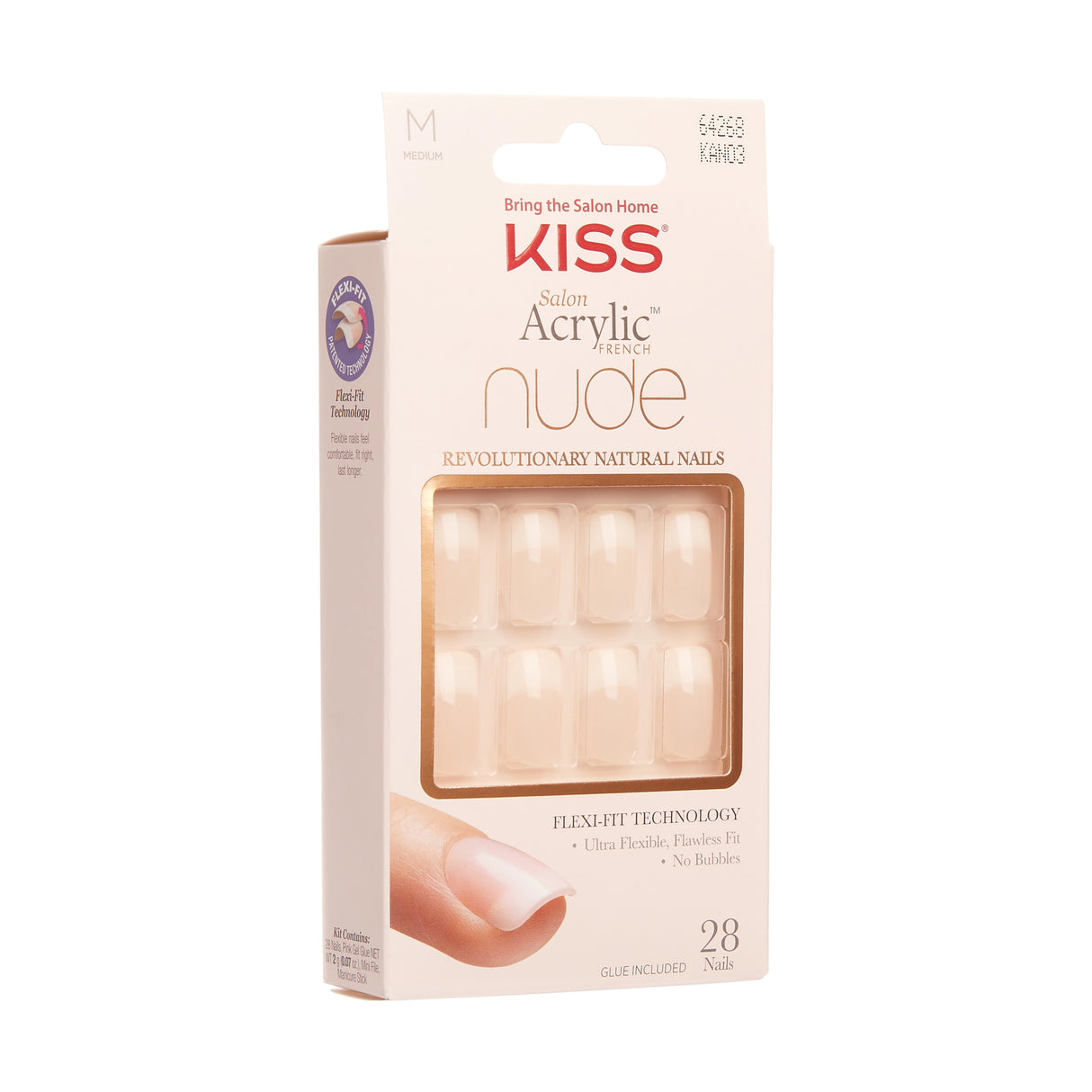 KISS Salon Acrylic French Nude Nails, Medium KAN03