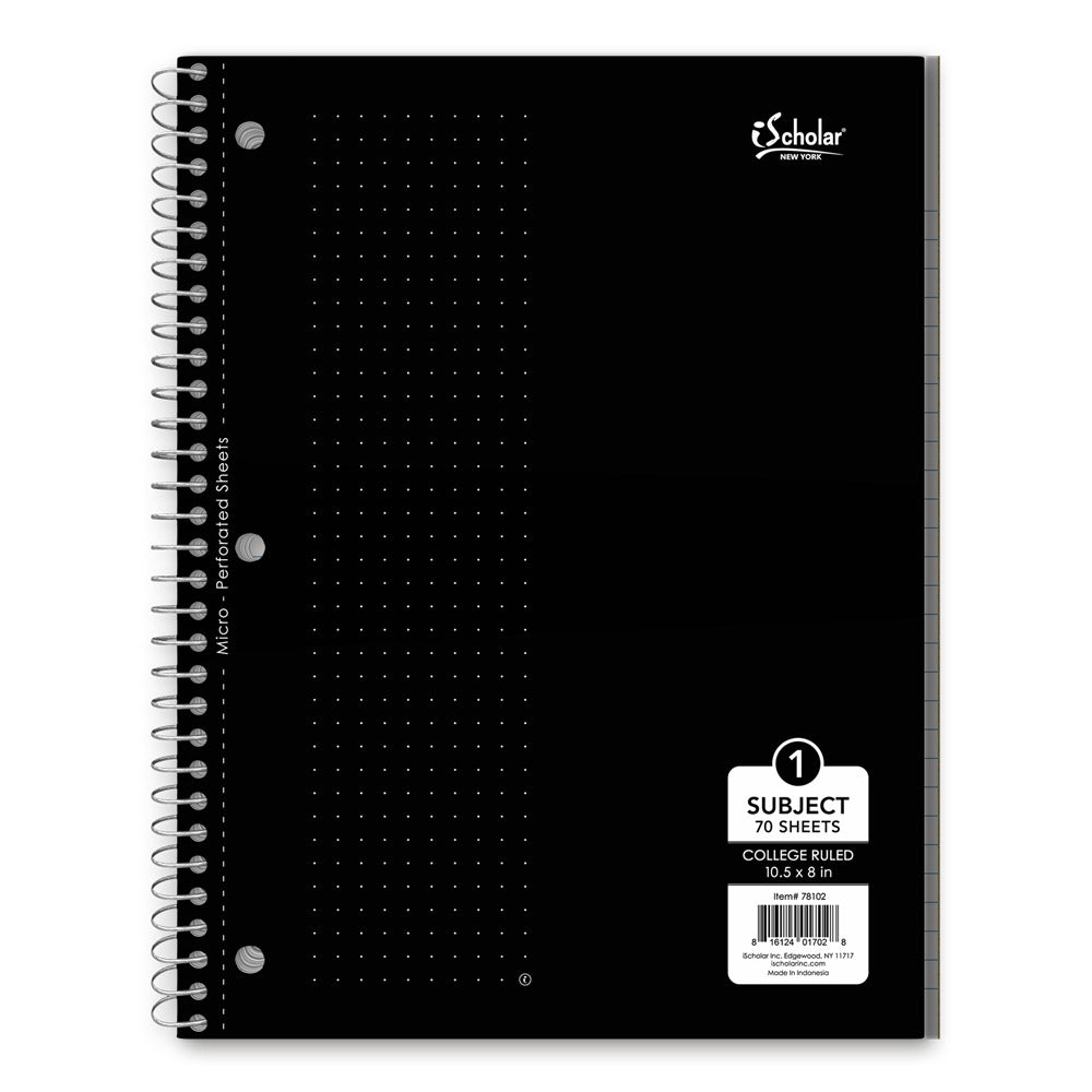 iScholar 1 Subject College Ruled Wirebound Notebook - Assorted Colors, 10.5" x 8"-816124017028-LR-214100-6-LR eShop