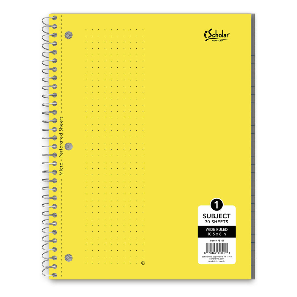 iScholar 1 Subject Wide Ruled Notebook - Assorted Colors-816124017011-LR-214101-4-LR eShop