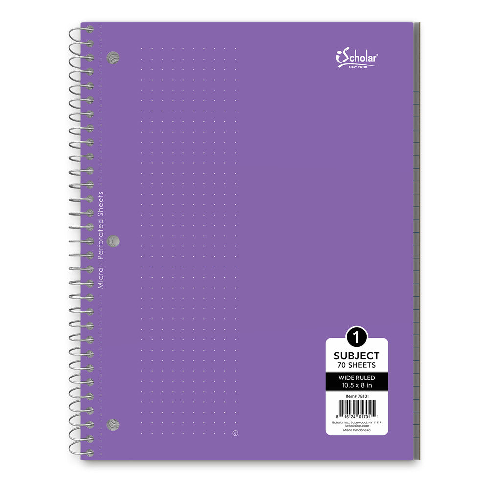 iScholar 1 Subject Wide Ruled Notebook - Assorted Colors-816124017011-LR-214101-6-LR eShop